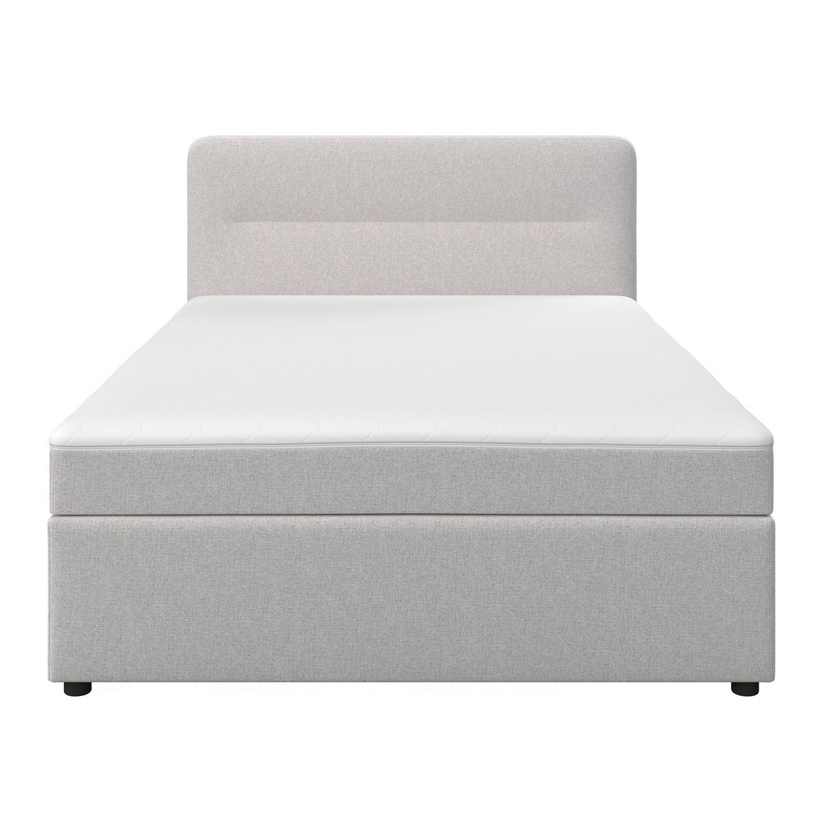Pat boxspring Marco Gri deschis, cca. 140x200 cm - gri deschis, Modern, lemn/textil (140/200cm) - Bessagi Home