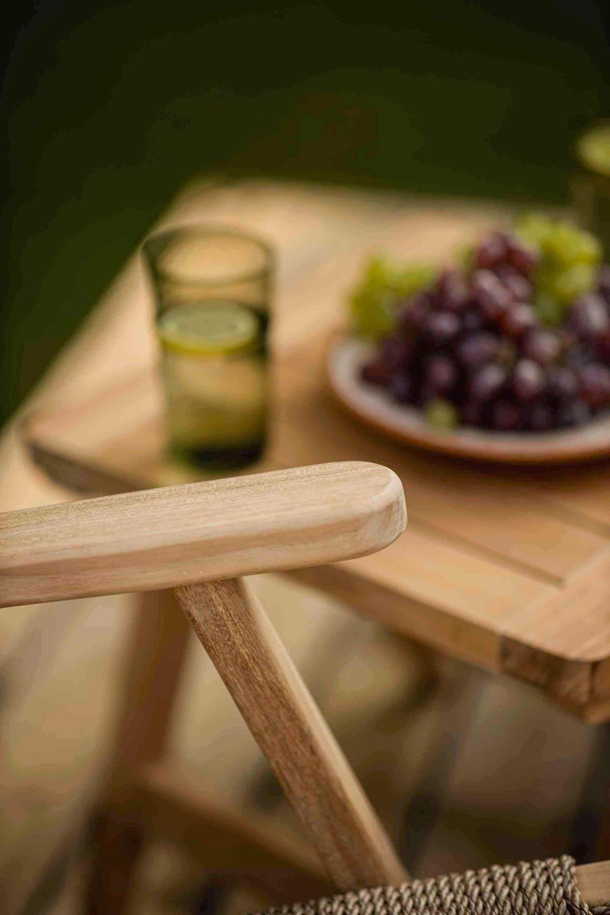 Loungesessel Eya - Braun/Teakfarben, Natur, Holz/Kunststoff (68/70/75cm) - Gardenson