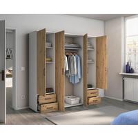 DULAP USI ROTATIVE VOYAGER - alb/stejar Artisan, Modern, material pe bază de lemn (187/194/53cm) - Modern Living