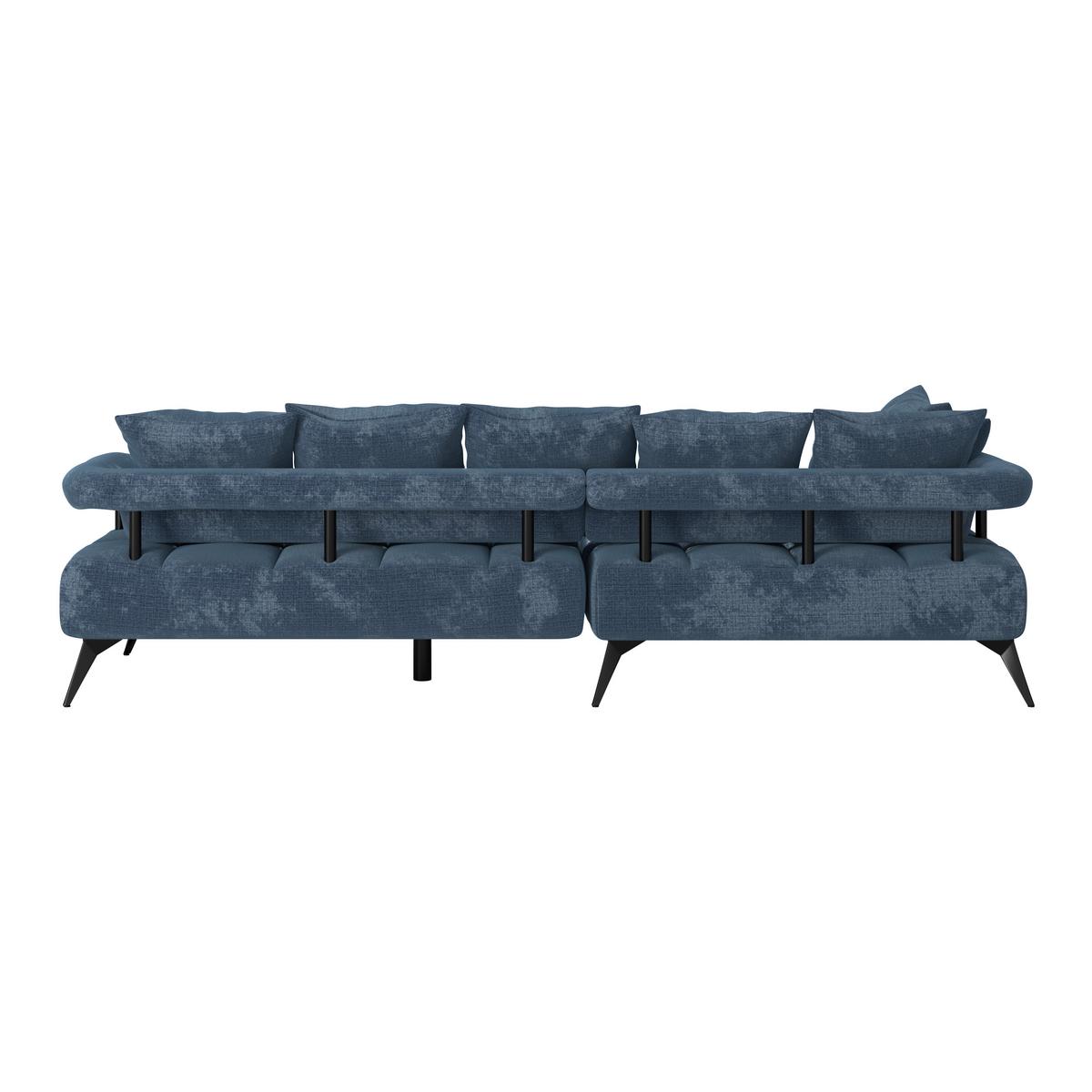 Kutna Garnitura Vanessa New - plava/crna, Moderno, tekstil/metal (200/297cm) - Modern Living