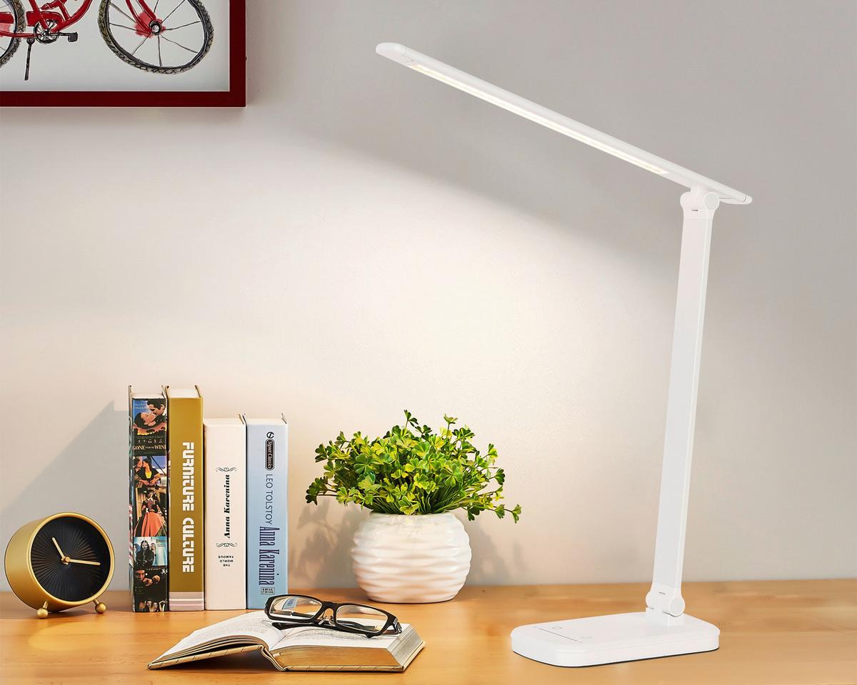 Namizna Led-svetilka Tomi - bela, Moderno, kovina/umetna masa (38,5/10,2/35,9cm) - Mömax
