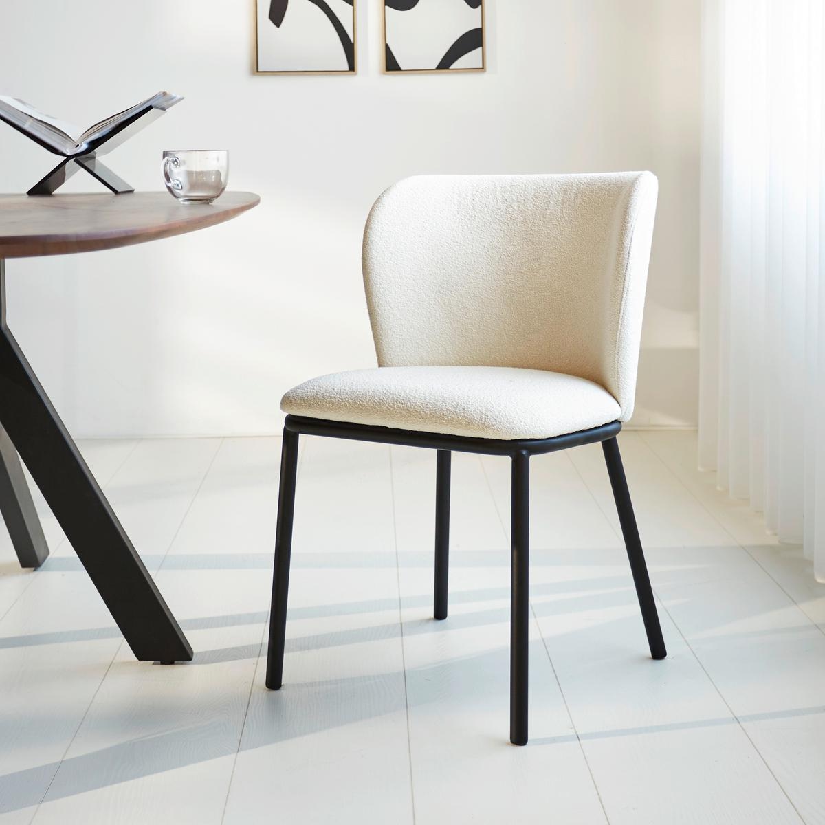 Stuhl-Set Bourges Weiß - Schwarz/Weiß, MODERN, Textil/Metall (52/80/44cm) - MID.YOU