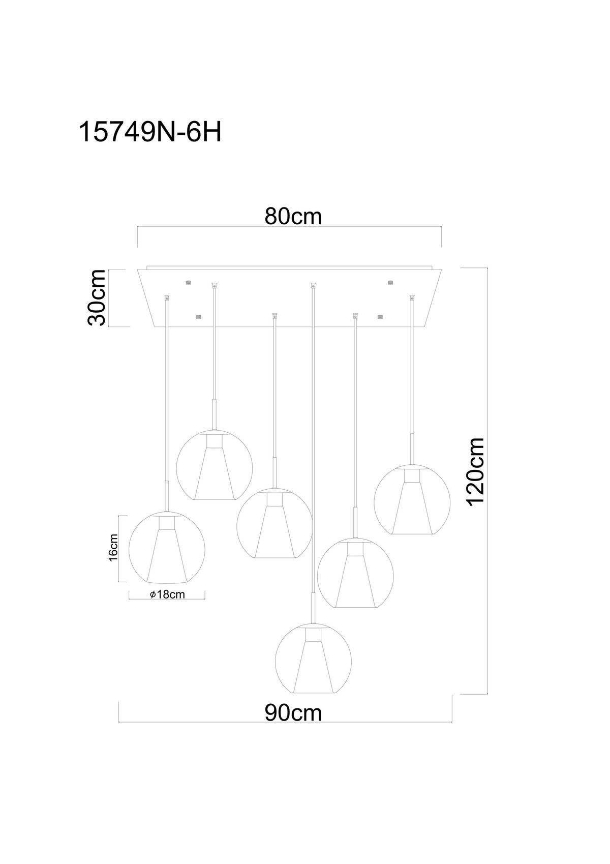 Viseća Svjetiljka Barry - bijela/boje nikla, Basics, staklo/metal (90/38/120cm) - Globo