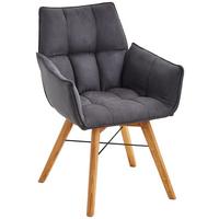 KRZESŁO Z PODŁOKIETNIKAMI BARBADOS - kolor dębowy/czarny, Design, drewno/tkanina (61/87/63cm) - Waldwelt