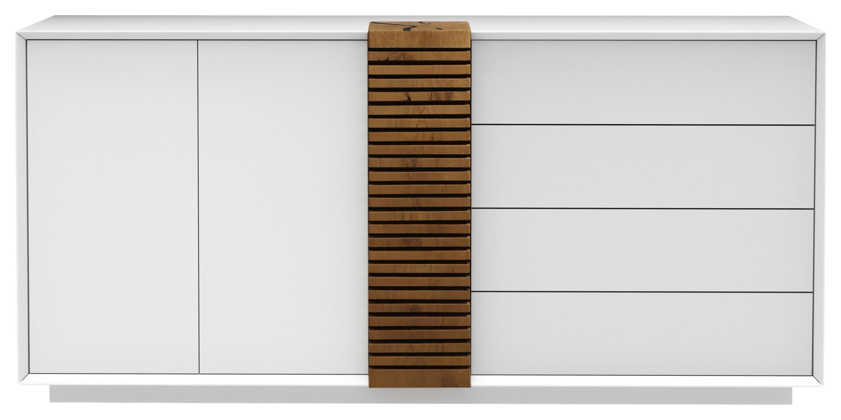 SIDEBOARD GIOVANNI - vit/ekfärgad, Modern, trämaterial/trä (170/85,5/40cm) - Premium Living