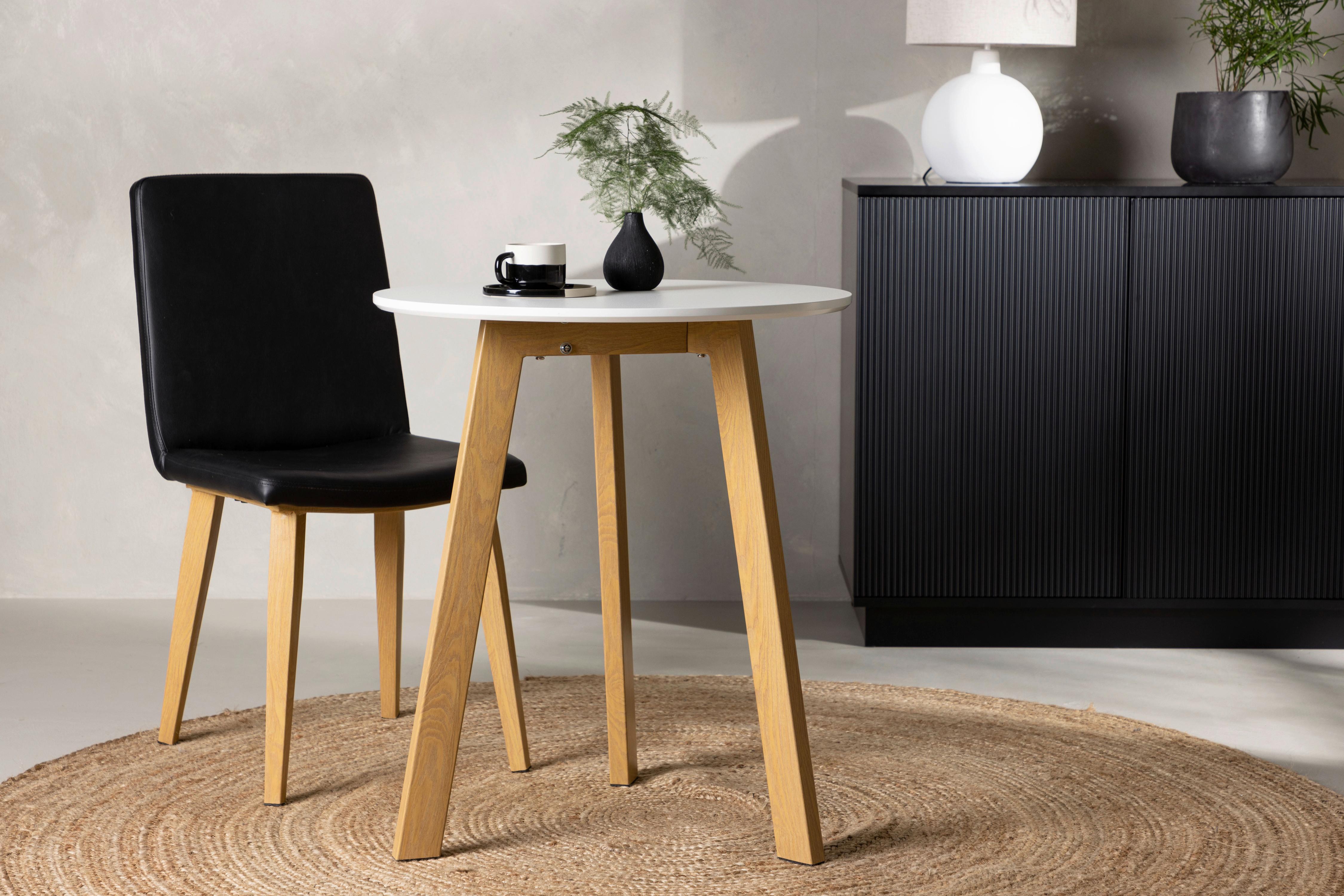 ESSTISCH LEONORA - Hellbraun/Weiß, Design, Holz/Metall (65/65/75cm) - Livetastic