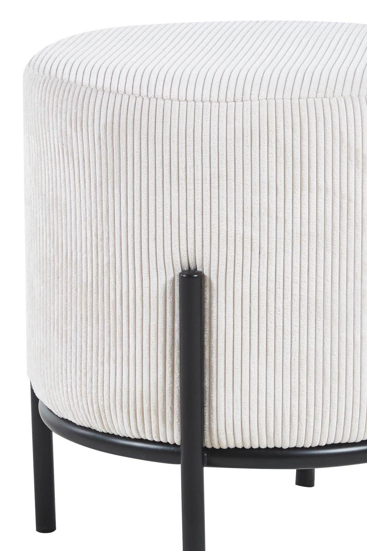 Tabure Cord, Bež - črna/bež, Moderno, kovina/tekstil (35/38cm) - Livetastic