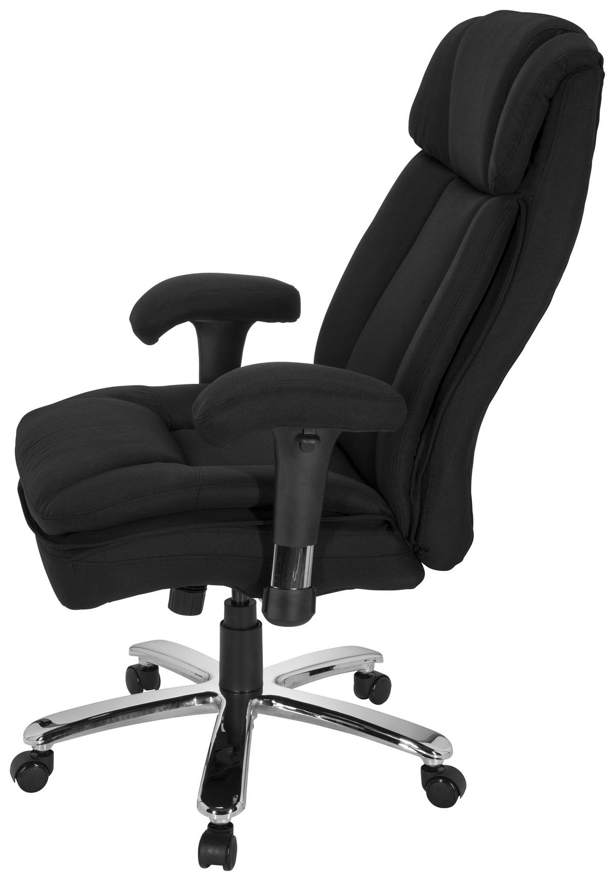 Pisarniški Stol Builder Xxl I, Črna - srebrne barve/črna, Moderno, kovina/umetna masa (76/123/81cm) - MID.YOU