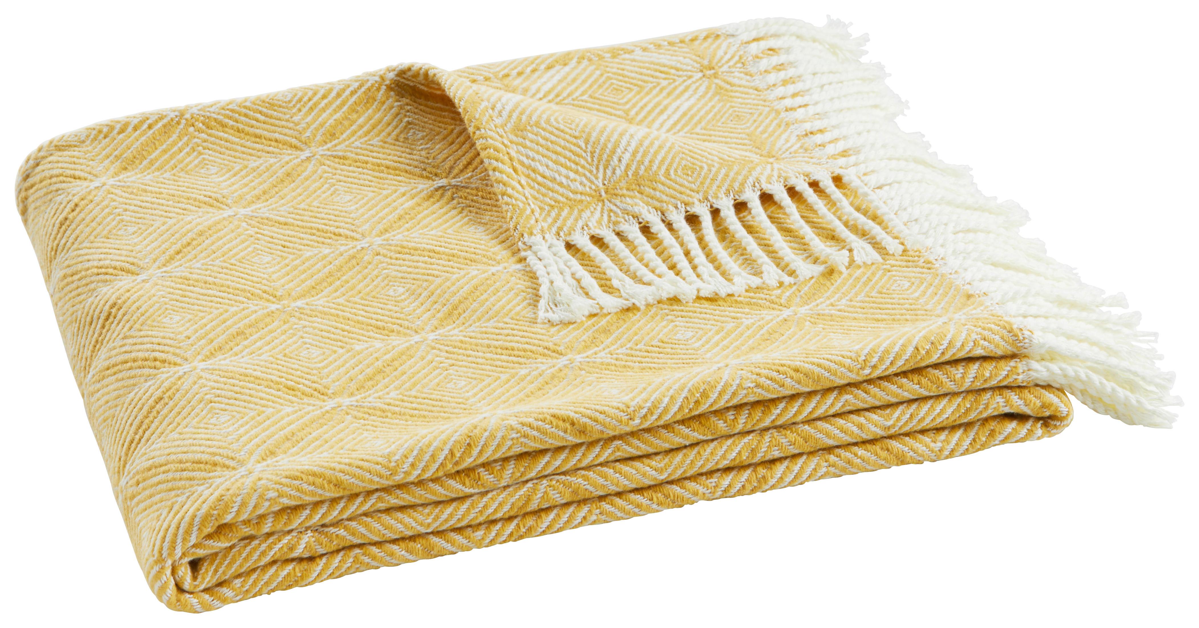 Pătură Samira - galben/culoare natur, Lifestyle, textil (130/170cm) - Modern Living