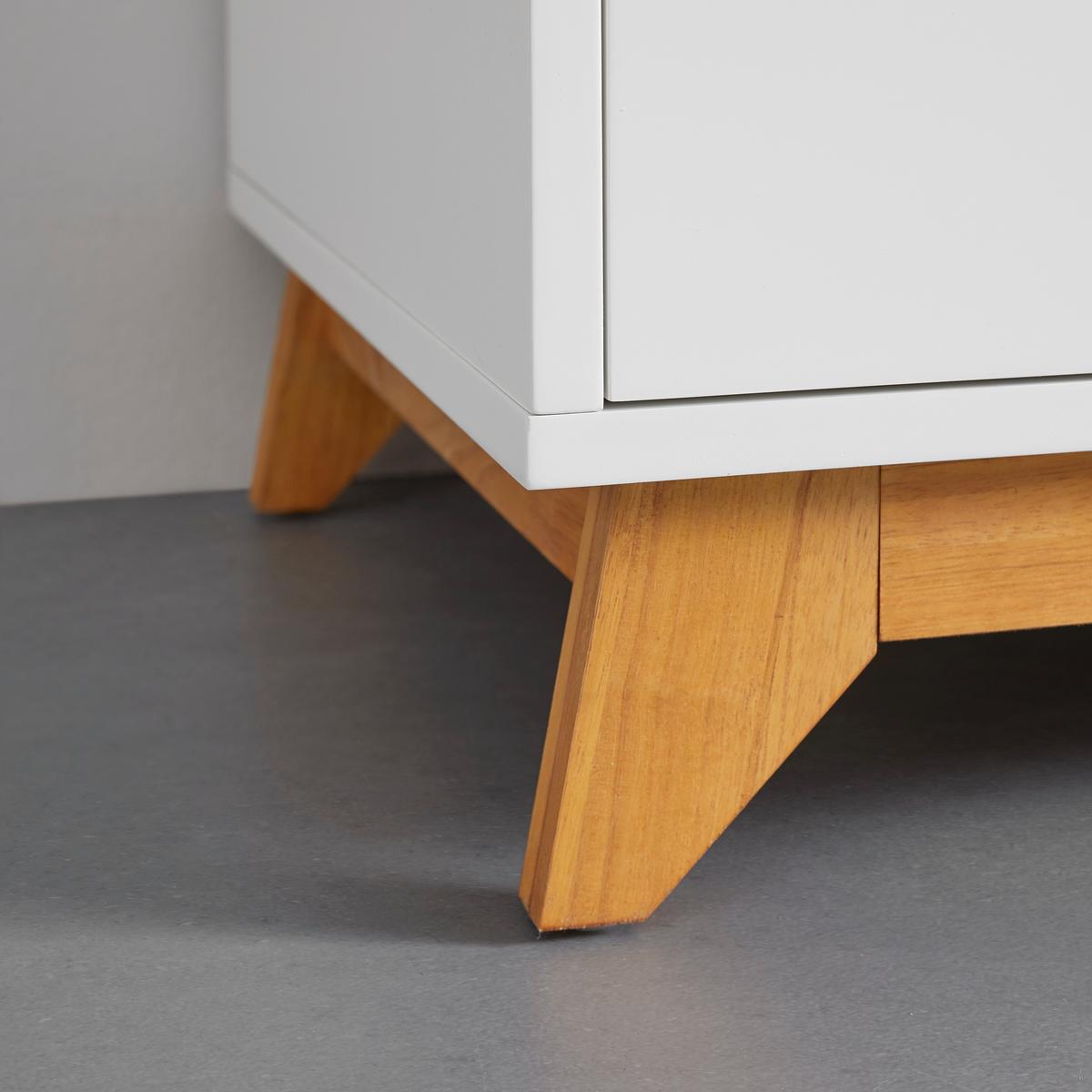 KLEIDERSCHRANK in weiß "Milan" - Weiss/Naturfarben, Modern, Holz (100/180/52cm) - Bessagi Home
