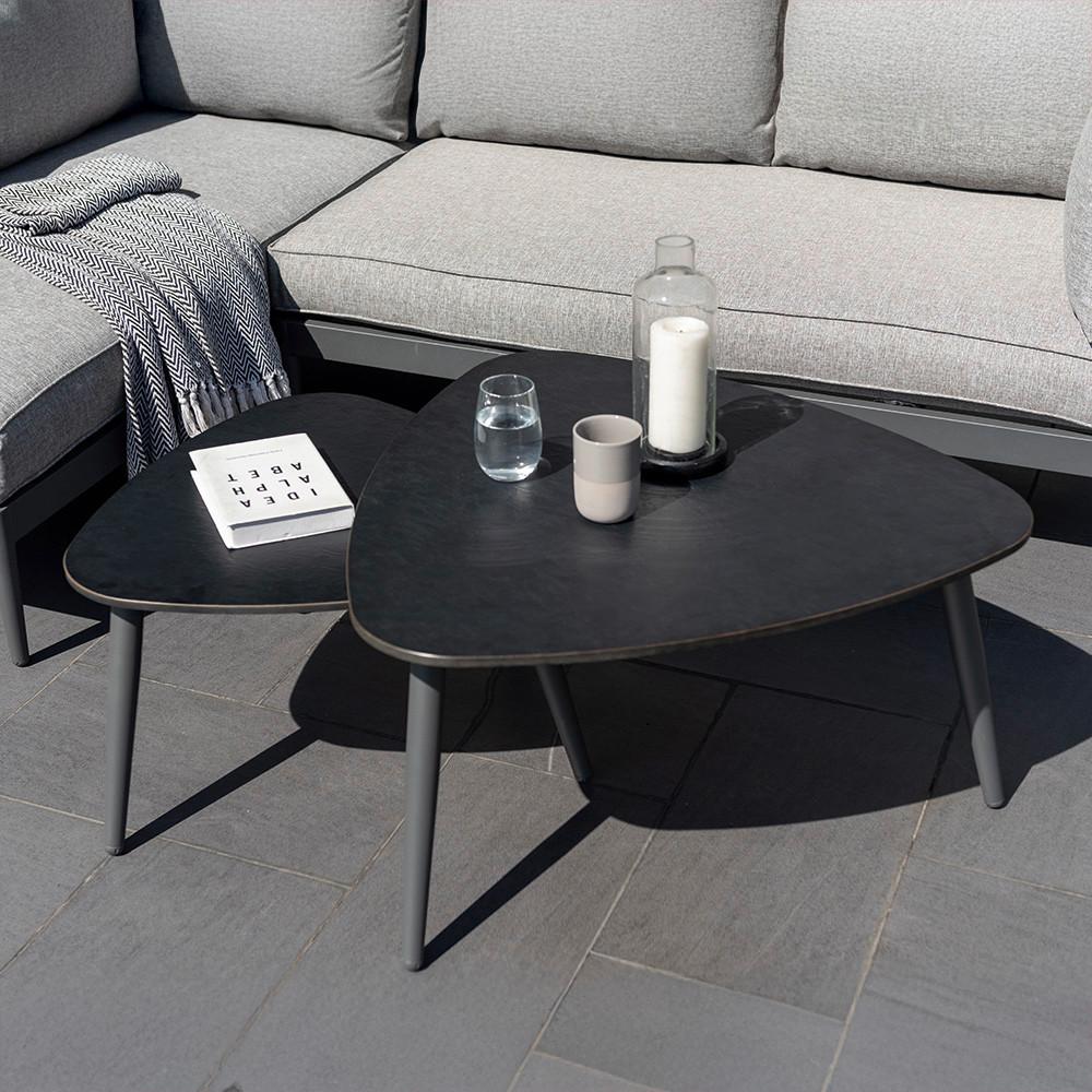 Gartenbeistelltisch July Dunkelgrau ca. 80x42x77,5cm - Dunkelgrau, MODERN, Karton/Metall (80/42/77,5cm)