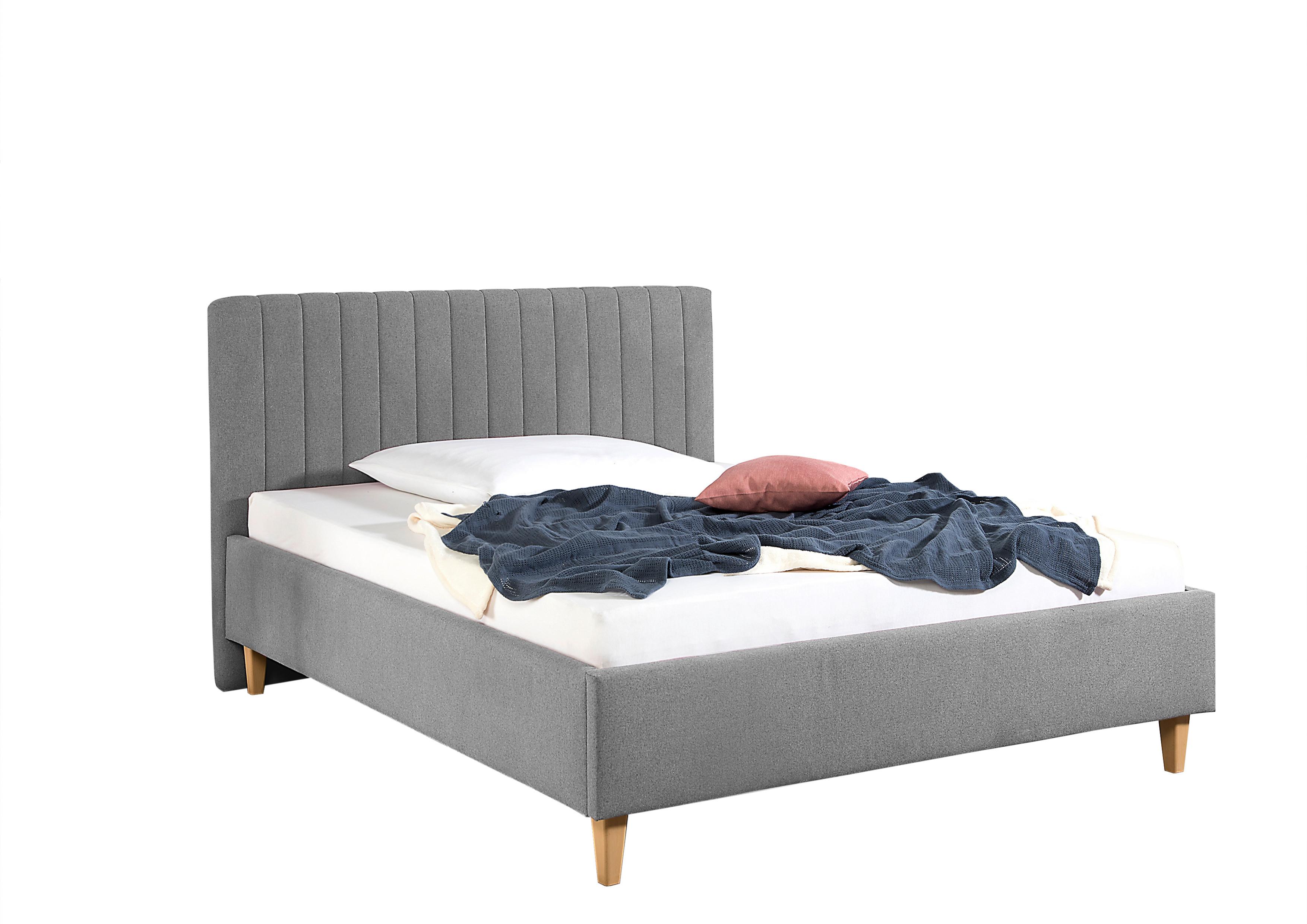 Polsterbett Sierro Grau ca. 140x200 cm - Naturfarben/Grau, MODERN, Holz/Textil (140/200cm) - Livetastic