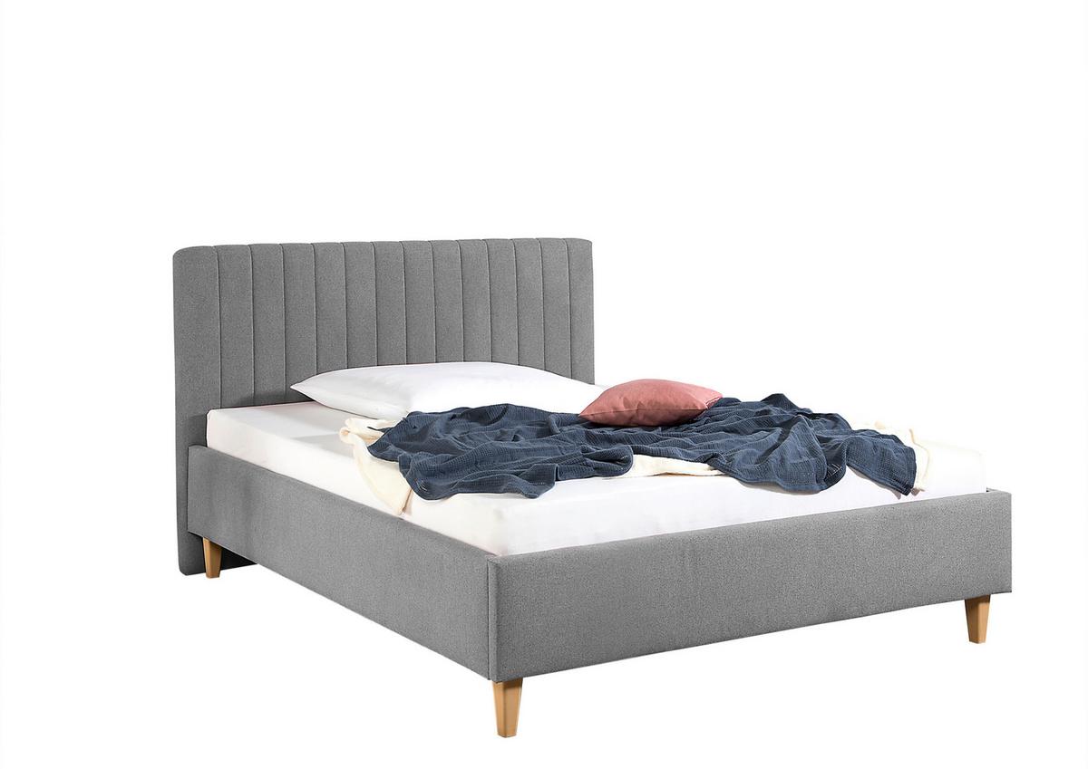 Polsterbett Sierro Grau ca. 140x200 cm - Naturfarben/Grau, MODERN, Holz/Textil (140/200cm) - Livetastic