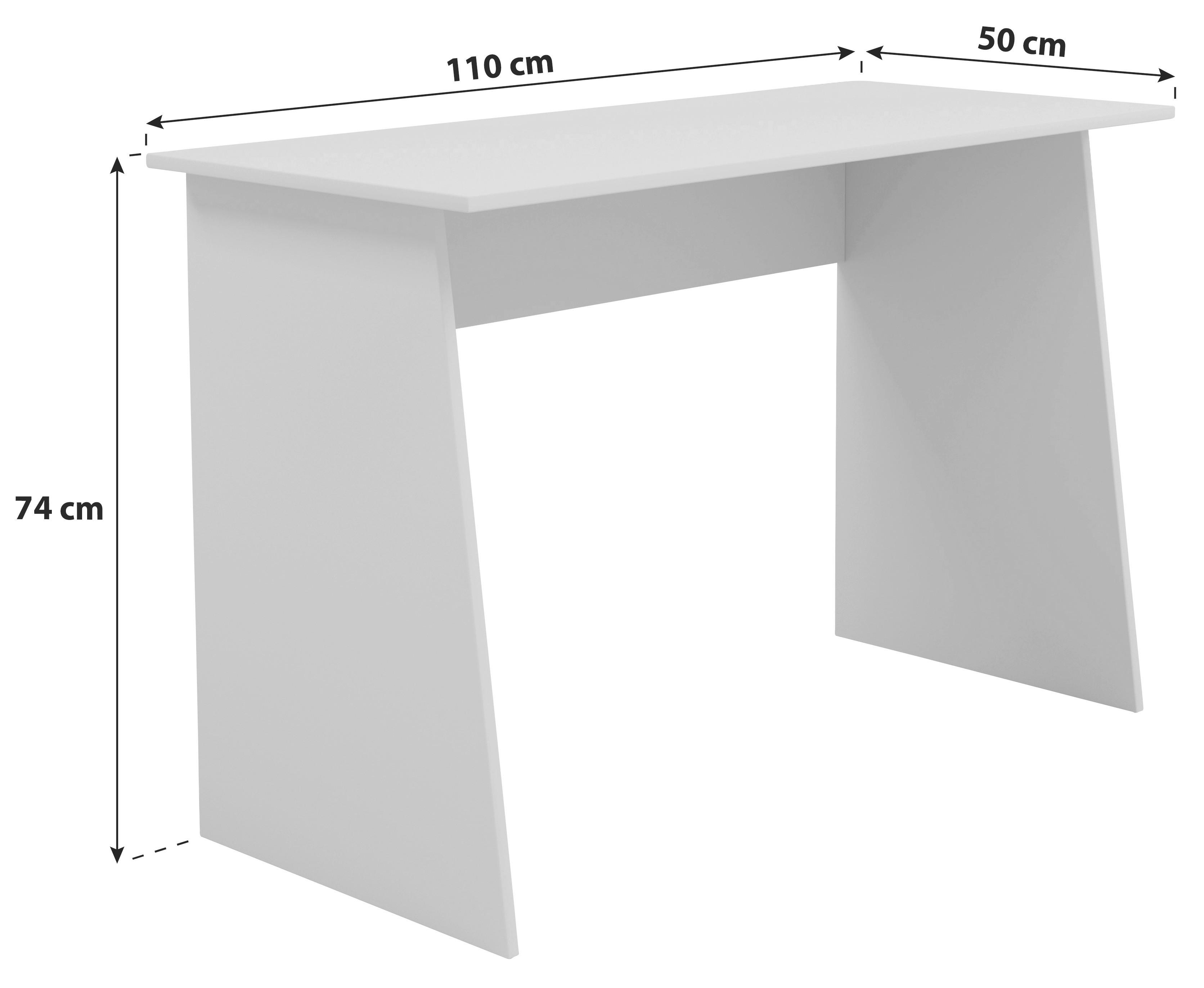 Schreibtisch ''Masola Maxi'', in Weiß, ca. 110x74x50 cm - Weiß, Basics, Holzwerkstoff (110/50/74cm) - MID.YOU
