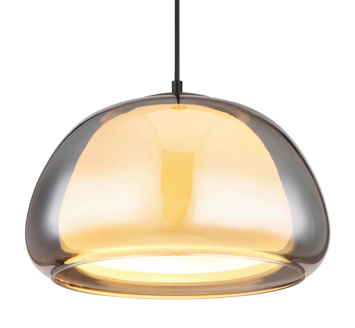 Lampă suspendată Jella - gri deschis/negru, Trend, metal (40/120cm) - Globo