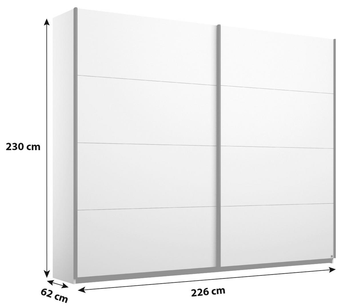 Ormar S Kliznim Vratima Belluno - bijela/boje aluminija, Moderno, drvni materijal/metal (226/230/62cm) - Modern Living