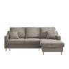 Ecksofa Valentina Cord ca. 228x150 cm Graubraun - Graubraun/Naturfarben, Design, Holz/Textil (228/150cm) - P & B