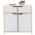 Kommode Natur/Weiß - Weiß/Naturfarben, MODERN, Holz (80/80/40cm) - Zandiara