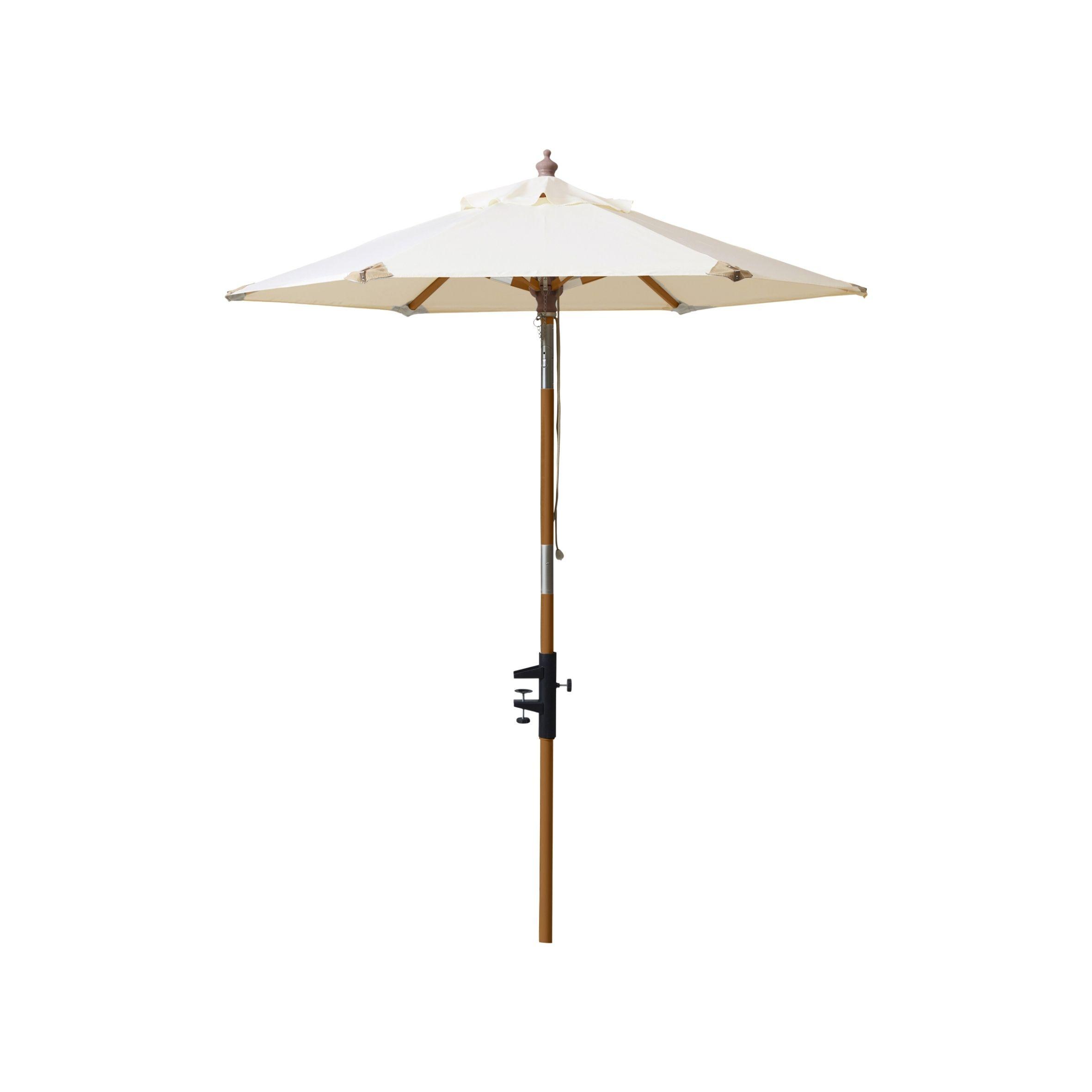 Gardenson Sonnenschirm ca.180x180cm Off White - Weiß/Teakfarben, KONVENTIONELL, Holzwerkstoff (180/180cm) - Gardenson