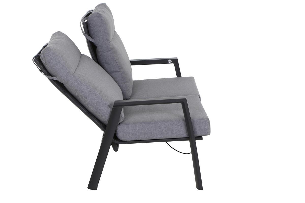 Loungegarnitur Valencia Anthrazit - Grau, Basics, Keramik/Kunststoff (72,5/82,5/99cm) - Siena Garden