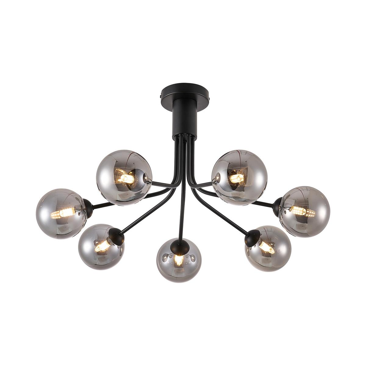 LAMPA SUFITOWA WIDNES - ciemnoszary, Design, metal/szkło (65/40cm) - Novel