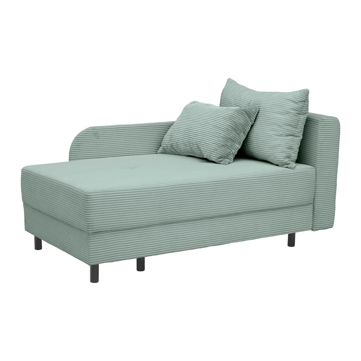 Liege Nova Salbeigrün - Salbeigrün/Schwarz, MODERN, Holz/Textil (145/62/85cm) - Mömax