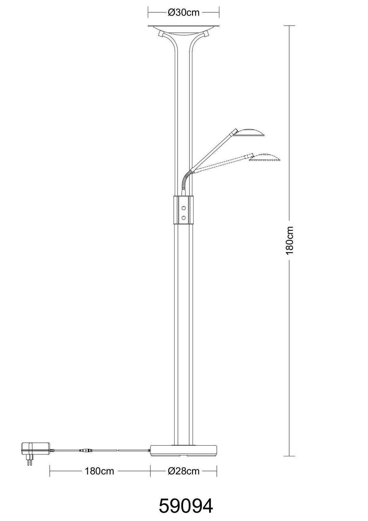 LED-DECKENFLUTER 59094 TAMIKA - Klar/Chromfarben, Konventionell, Glas/Kunststoff (30/180cm) - Globo