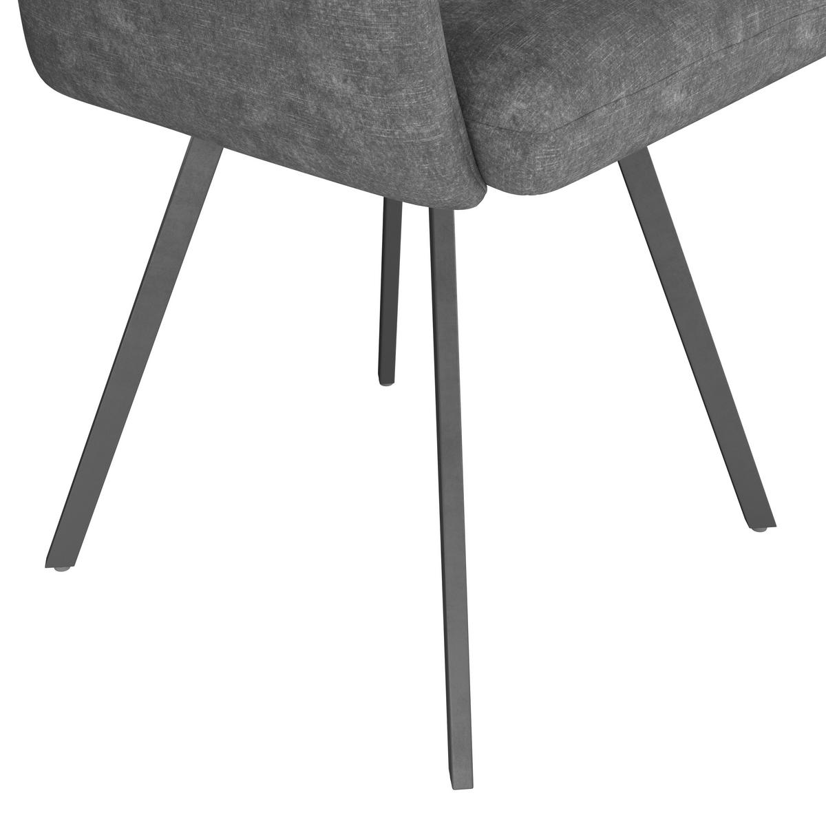 Stol Johanna 2, Siva - siva/črna, Moderno, kovina/tekstil (57/90/60cm)