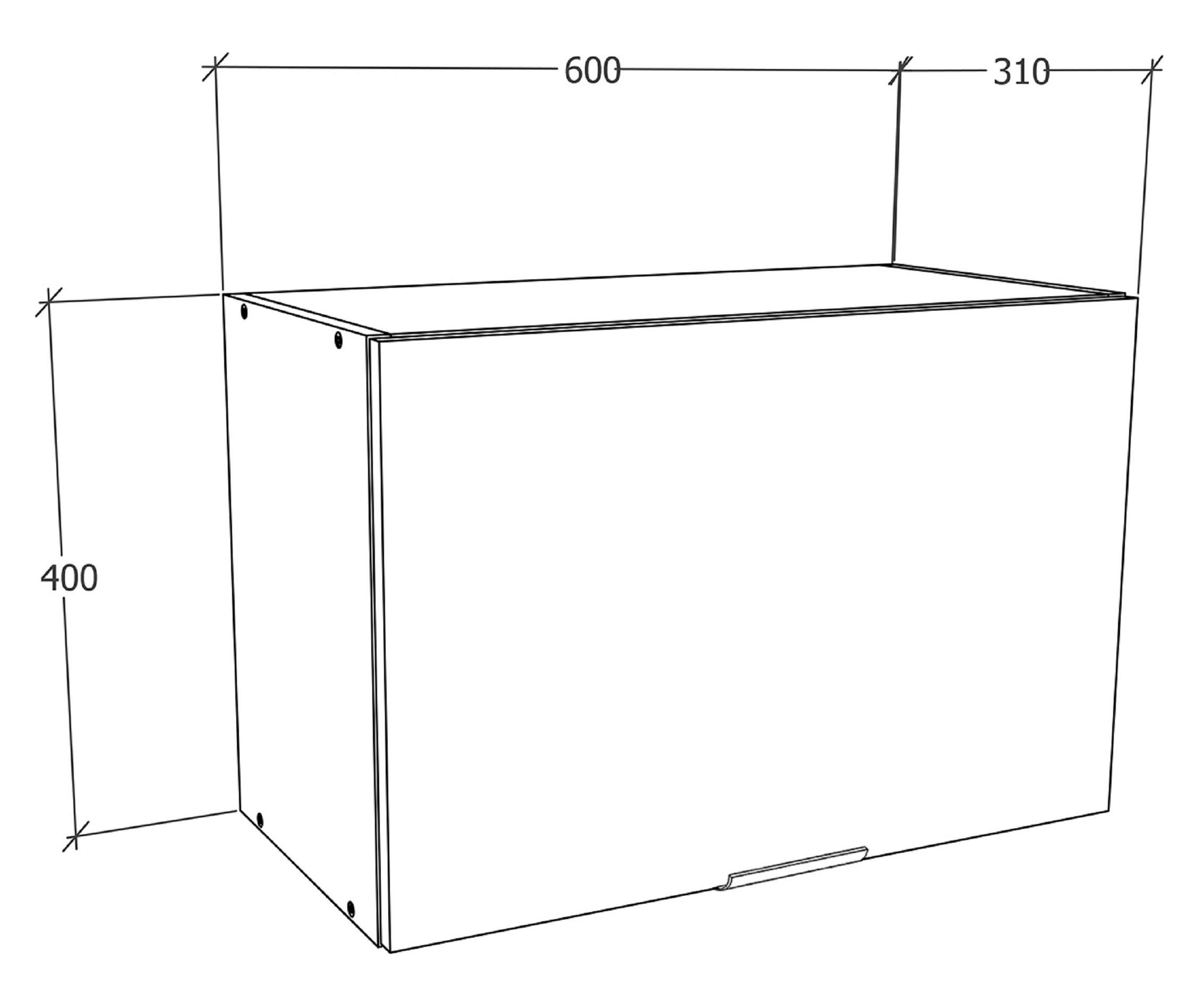 KÜCHENOBERSCHRANK FASOLA - Weiss/Schwarz, Trend, Holzwerkstoff/Kunststoff (60/40/31cm) - MID.YOU