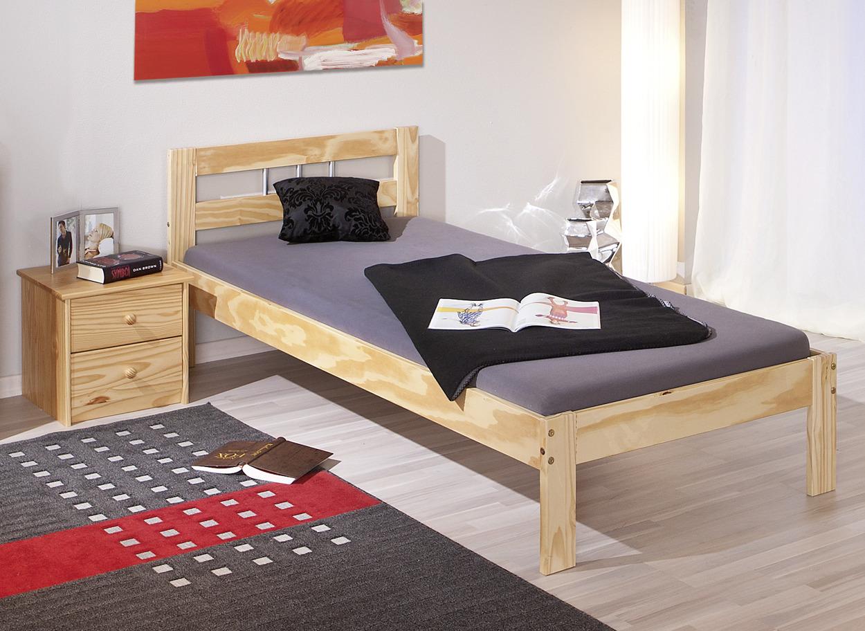 Mladinska Postelja Jana, Masiven Bor, 90x200 - naravne barve, Design, les (90/200cm) - MID.YOU