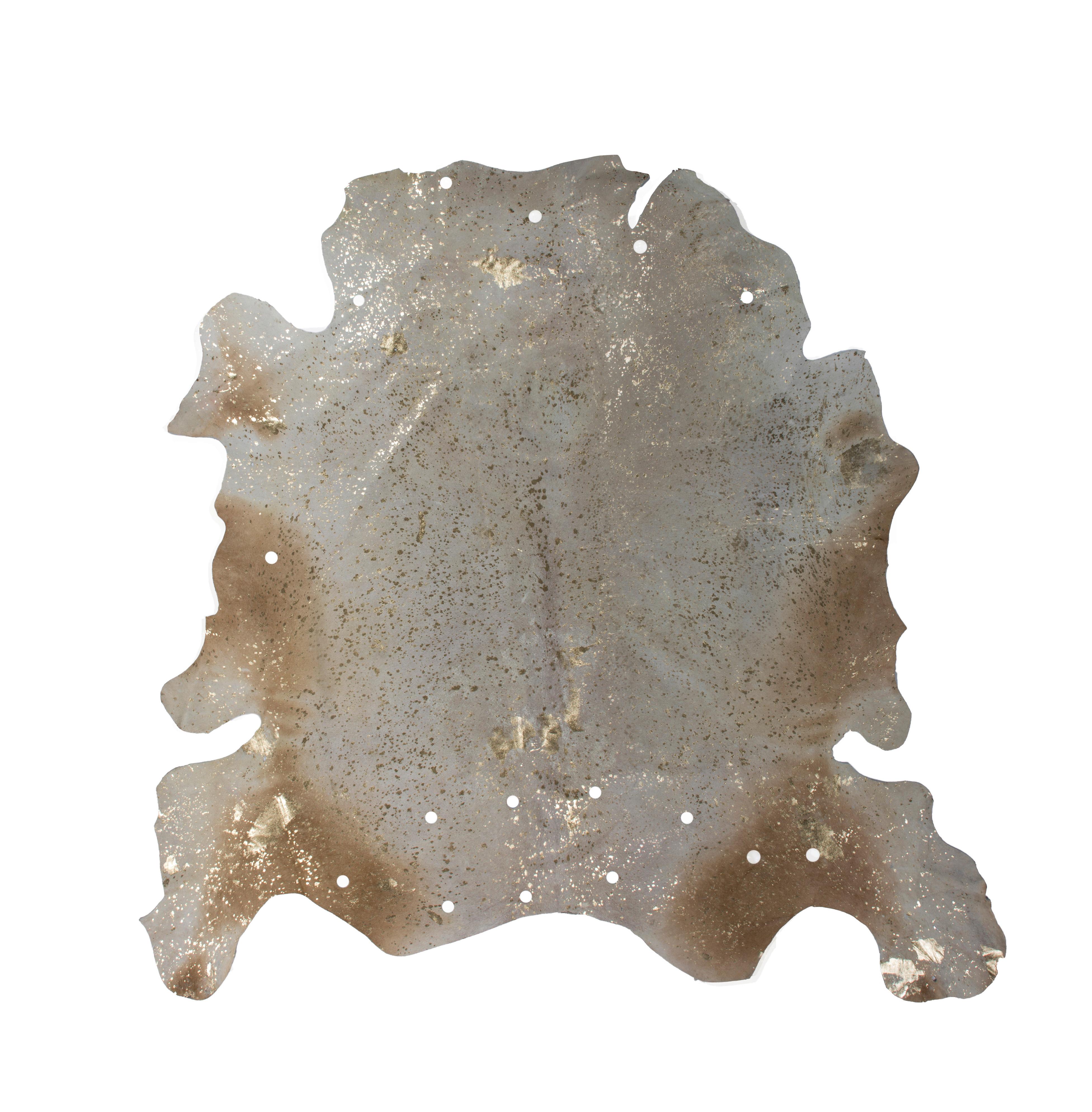 FLACHWEBETEPPICH GLAM 110 ELFENBEIN / GOLD - Goldfarben/Creme, Konventionell, Leder (1.35qm) - Kayoom