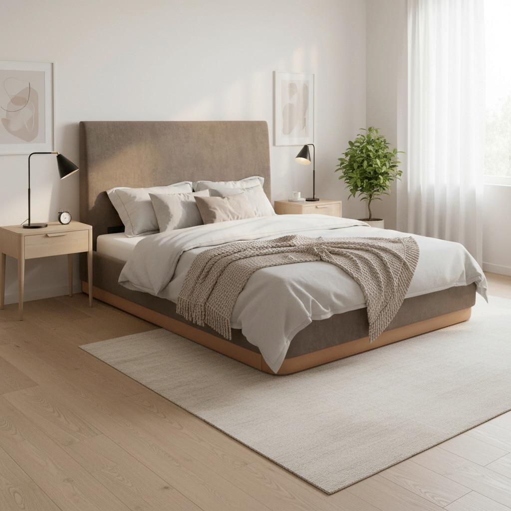 Polsterbett Josef Dunkelbraun ca. 180x200 cm - Dunkelbraun/Schwarz, MODERN, Holz/Textil (180/200cm) - Bessagi Home