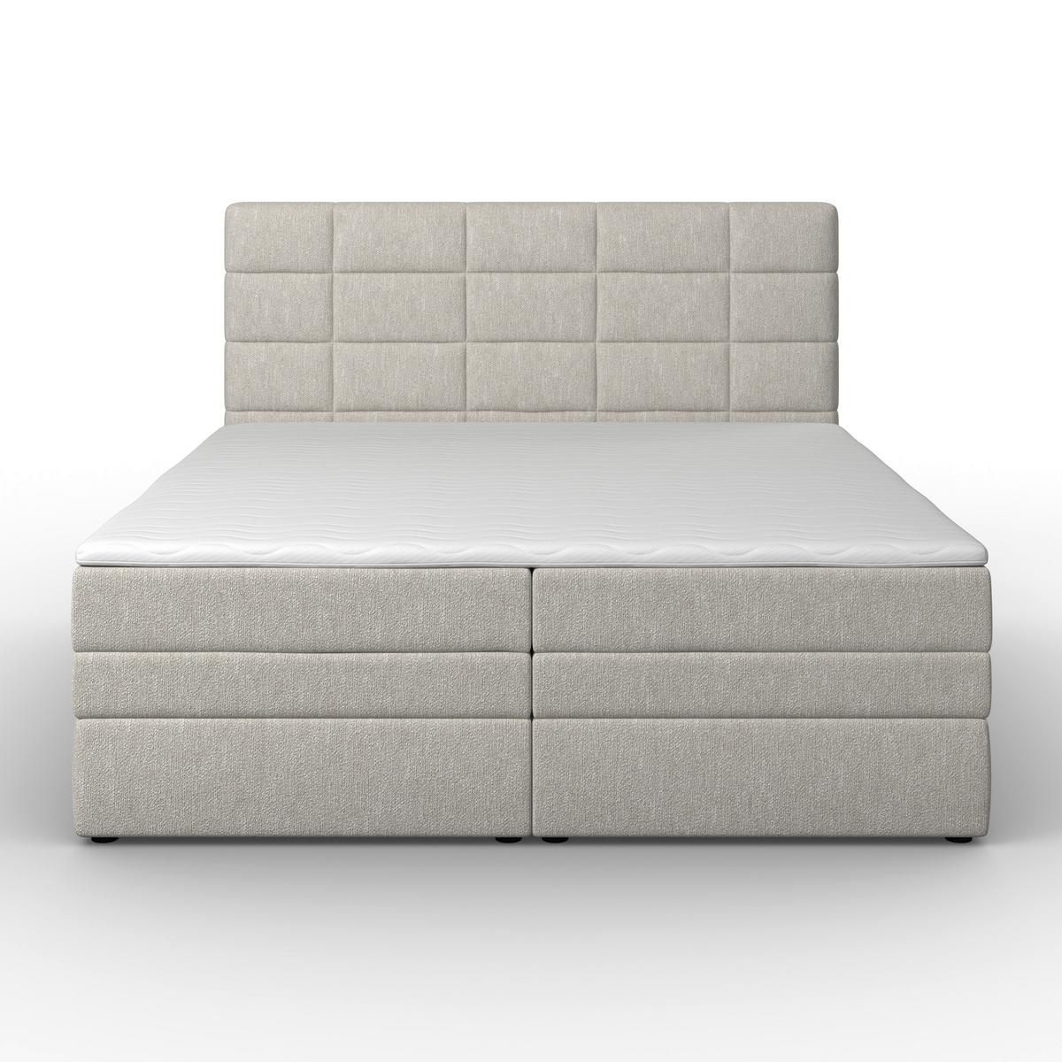 Boxspringbett Aria ca. 180x200 cm Grau mit Topper - Schwarz/Grau, MODERN, Holz/Kunststoff (180/200cm) - Bessagi Home