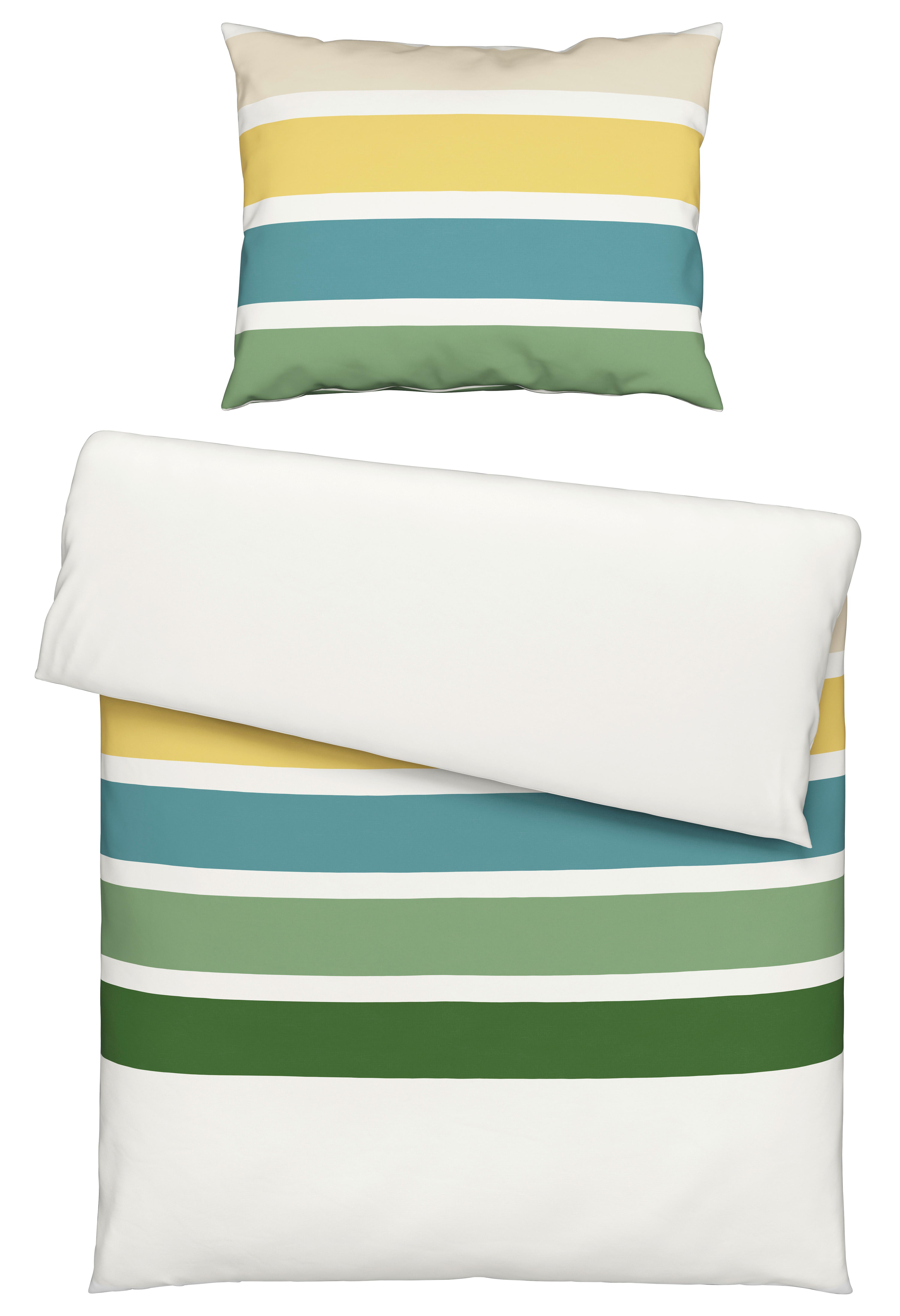 Ágyneműhuzat-garnitúra Silke - sárga/zöld, Modern, textil (140/200cm) - Modern Living
