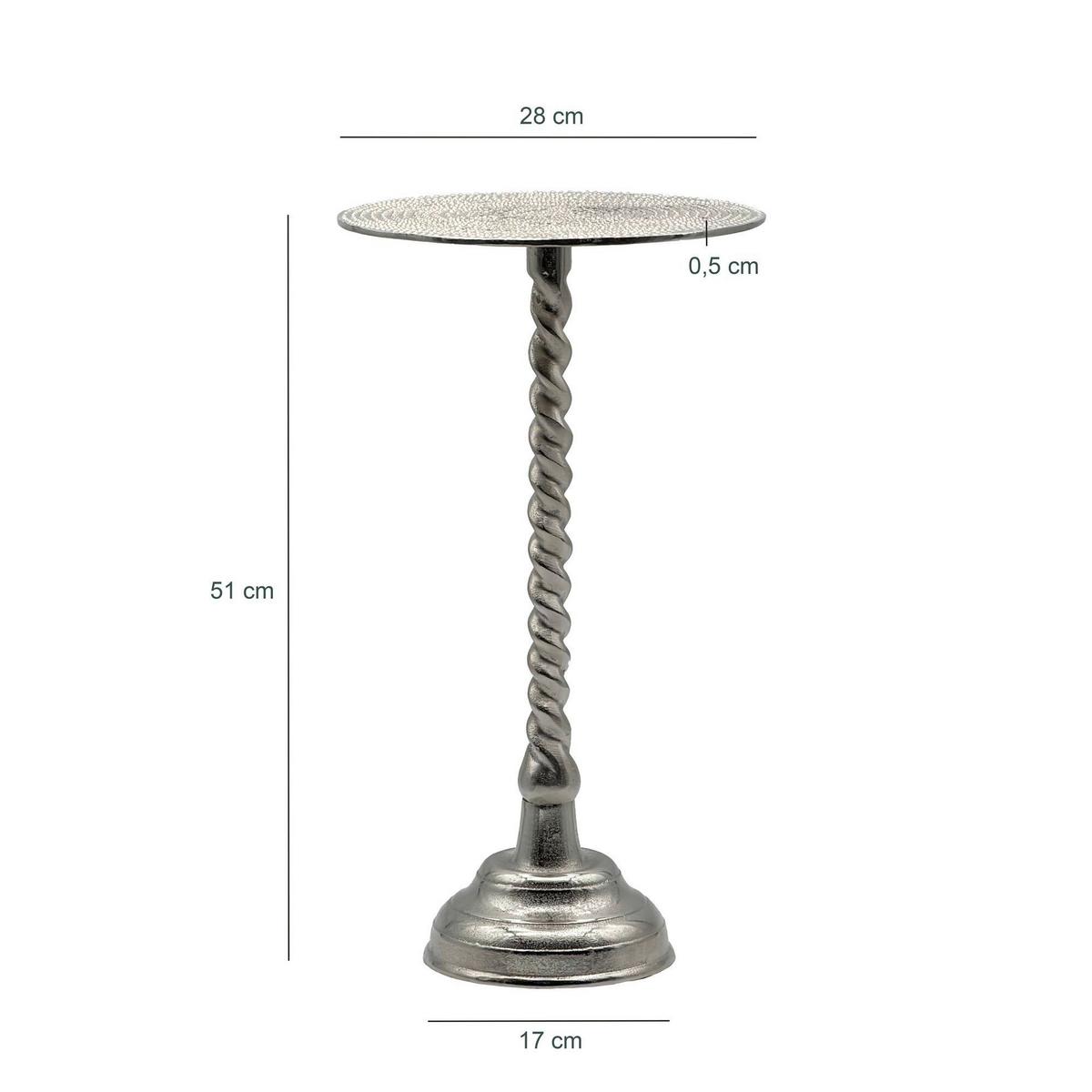 BEISTELLTISCH WL7.493 - Silberfarben, Design, Metall (28/51/28cm) - Livetastic