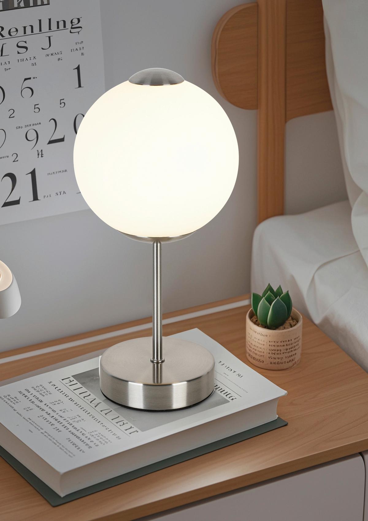 Namizna Led-svetilka Zuri - barve niklja/črna, Romantika, kovina/umetna masa (15/30cm) - Mömax