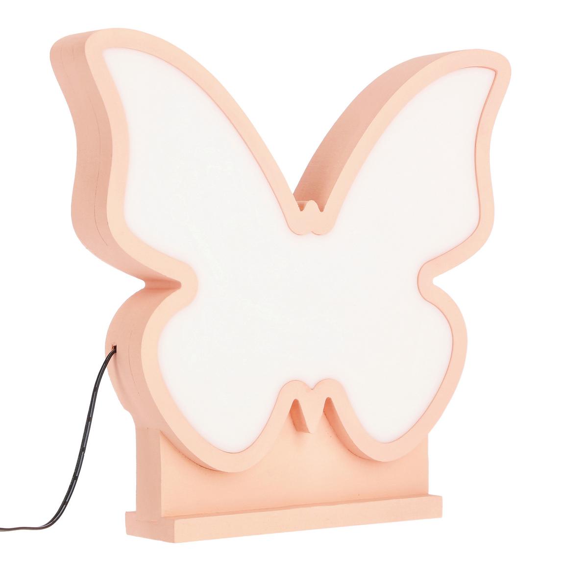 Dječja Stolna Svjetiljka Butterfly - ružičasta, Basics, drvni materijal/plastika (28.5/5/26.5cm)