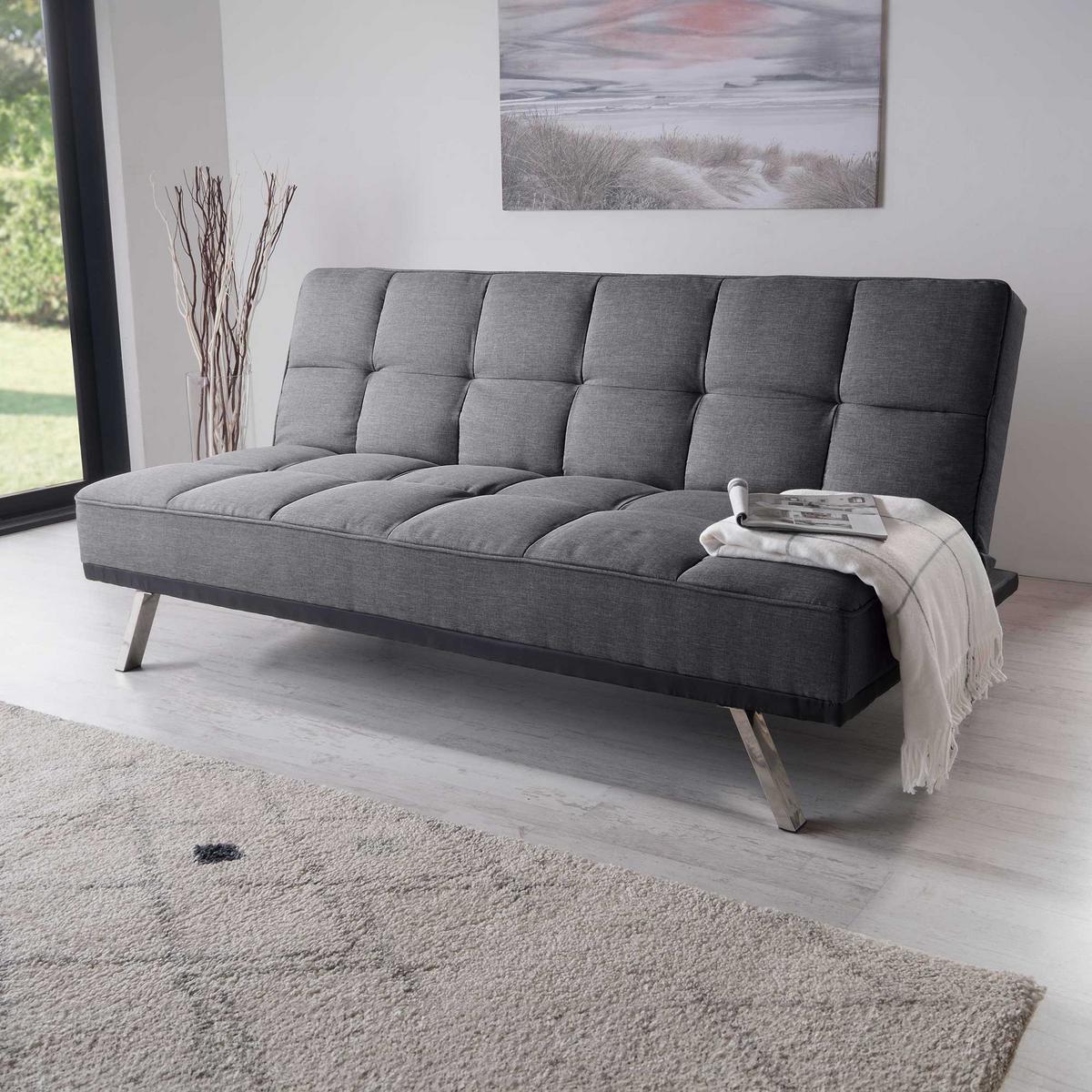 Zofa S Posteljno Funkcijo Roma, Antracit - barve nerjavečega jekla/antracit, Basics, kovina/tekstil (179/84/96cm) - Mömax