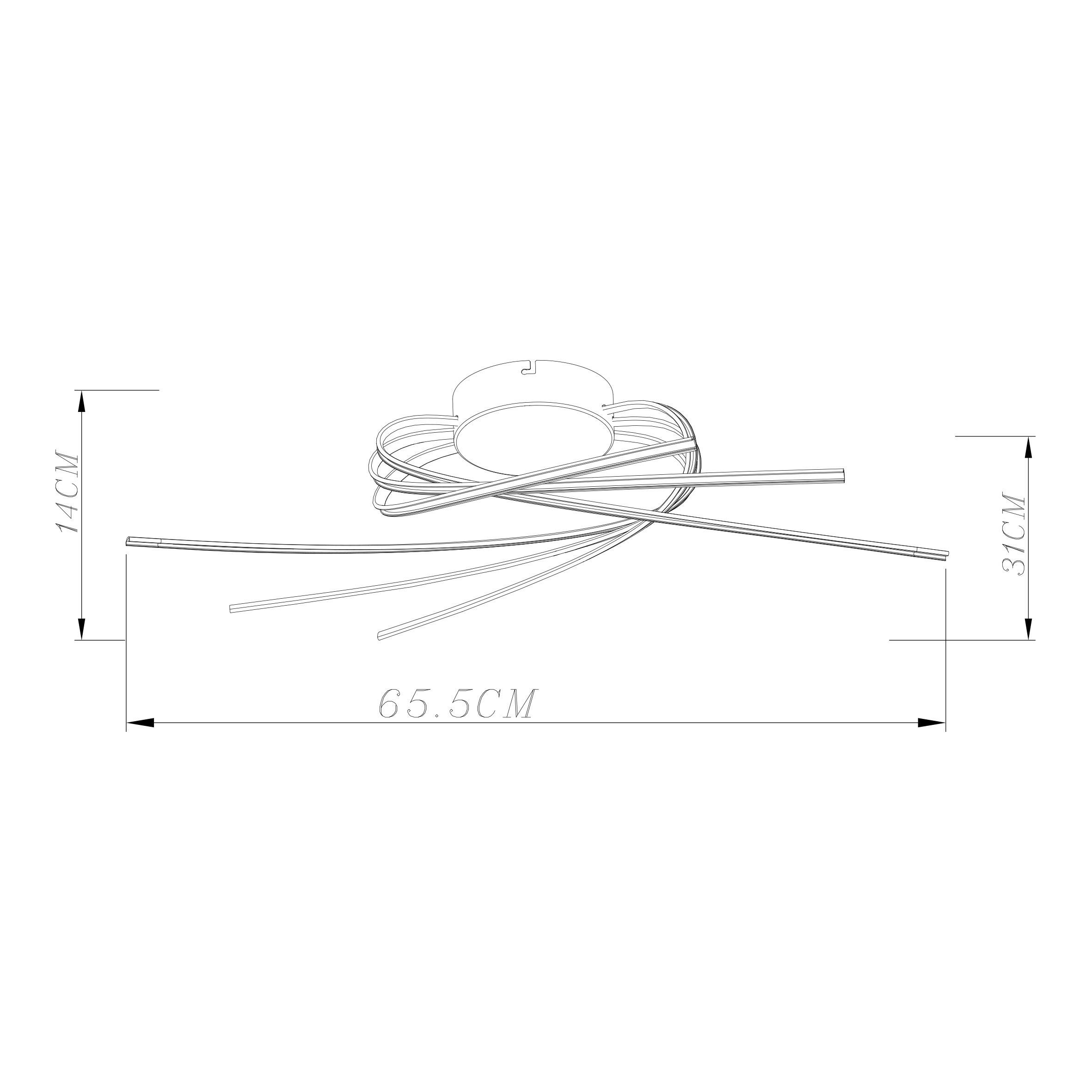 LED-TAKLAMPA STRAL - svart, Modern, metall/plast (65,5/65,5/14cm)