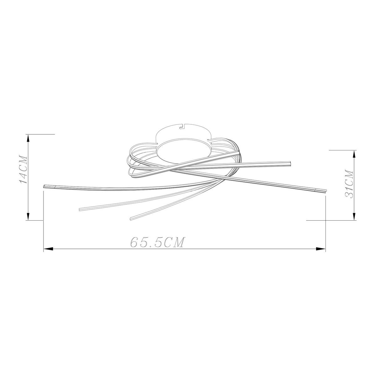 LED-Deckenleuchte Stral Schwarz max. 40 Watt - Schwarz, MODERN, Kunststoff/Metall (65,5/65,5/14cm)