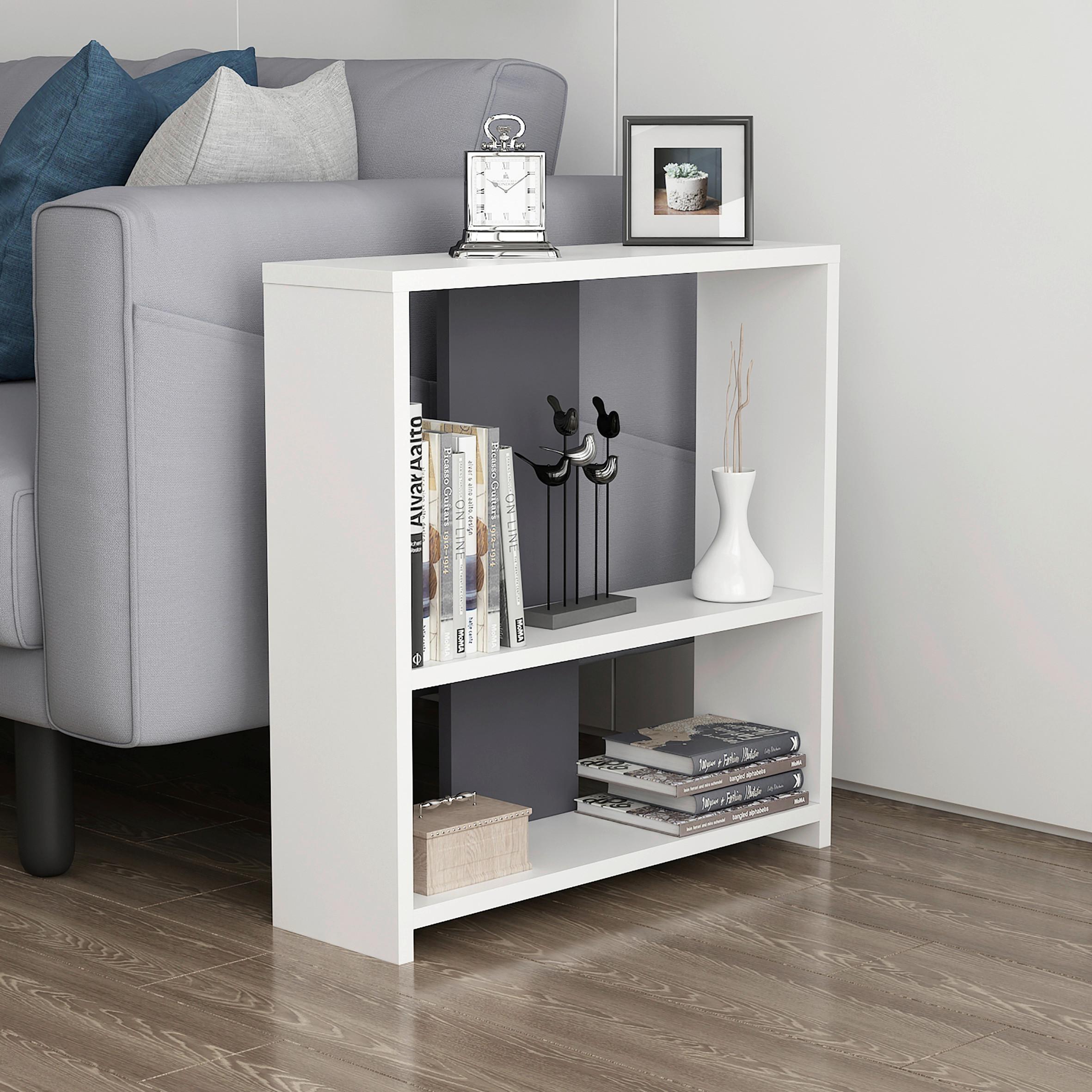 Regal Dosi, Bela, Antracit - bela/antracit, Design, leseni material (60/62/17,6cm) - Livetastic