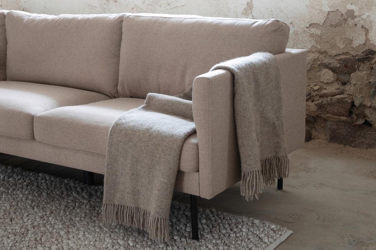 3-SITZER-SOFA ZOOM - Schwarz/Braun, Design, Textil/Metall (260/78/80cm) - Livetastic