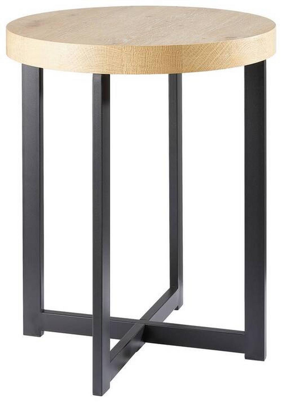 STOLIK BOCZNY TIM - kolor dębowy/czarny, Basics, materiał drewnopochodny/metal (40/40/50cm) - Xora