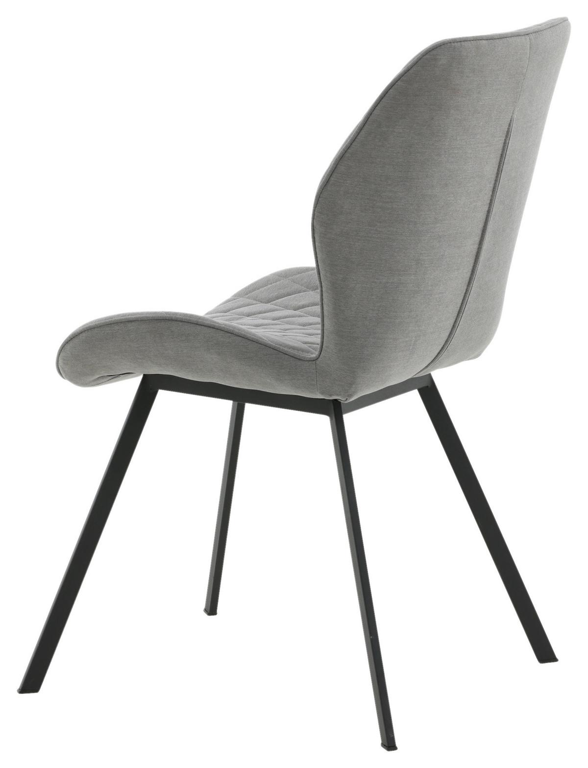 STUHL-SET GEMMA - Schwarz/Grau, Design, Textil/Metall (50/90/63cm) - Livetastic