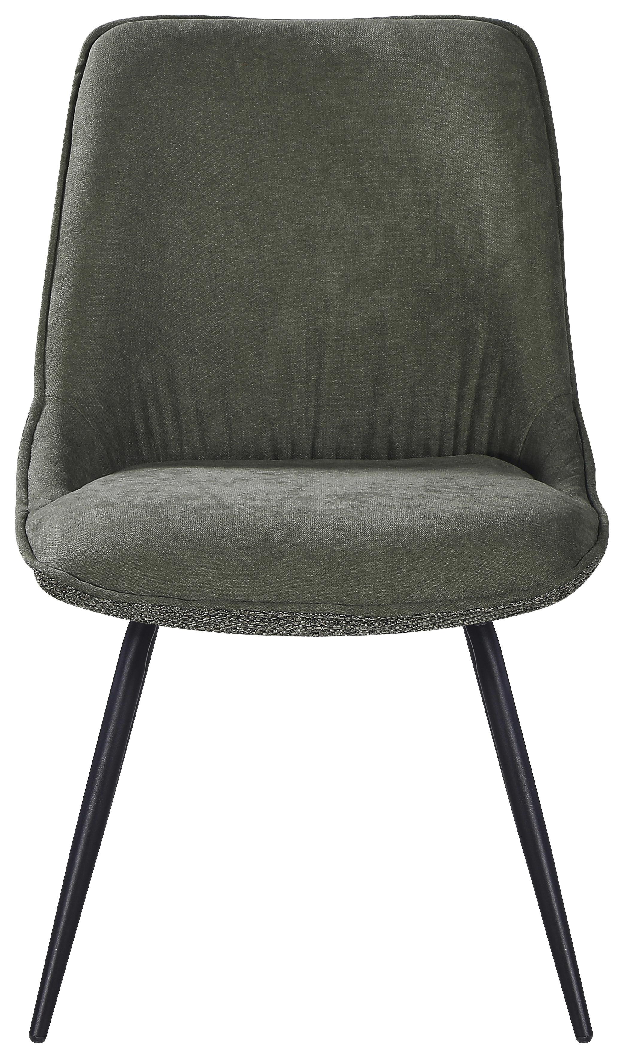 Stuhl Nova Grün - Schwarz/Grün, MODERN, Textil/Metall (51/85/61cm) - Premium Living