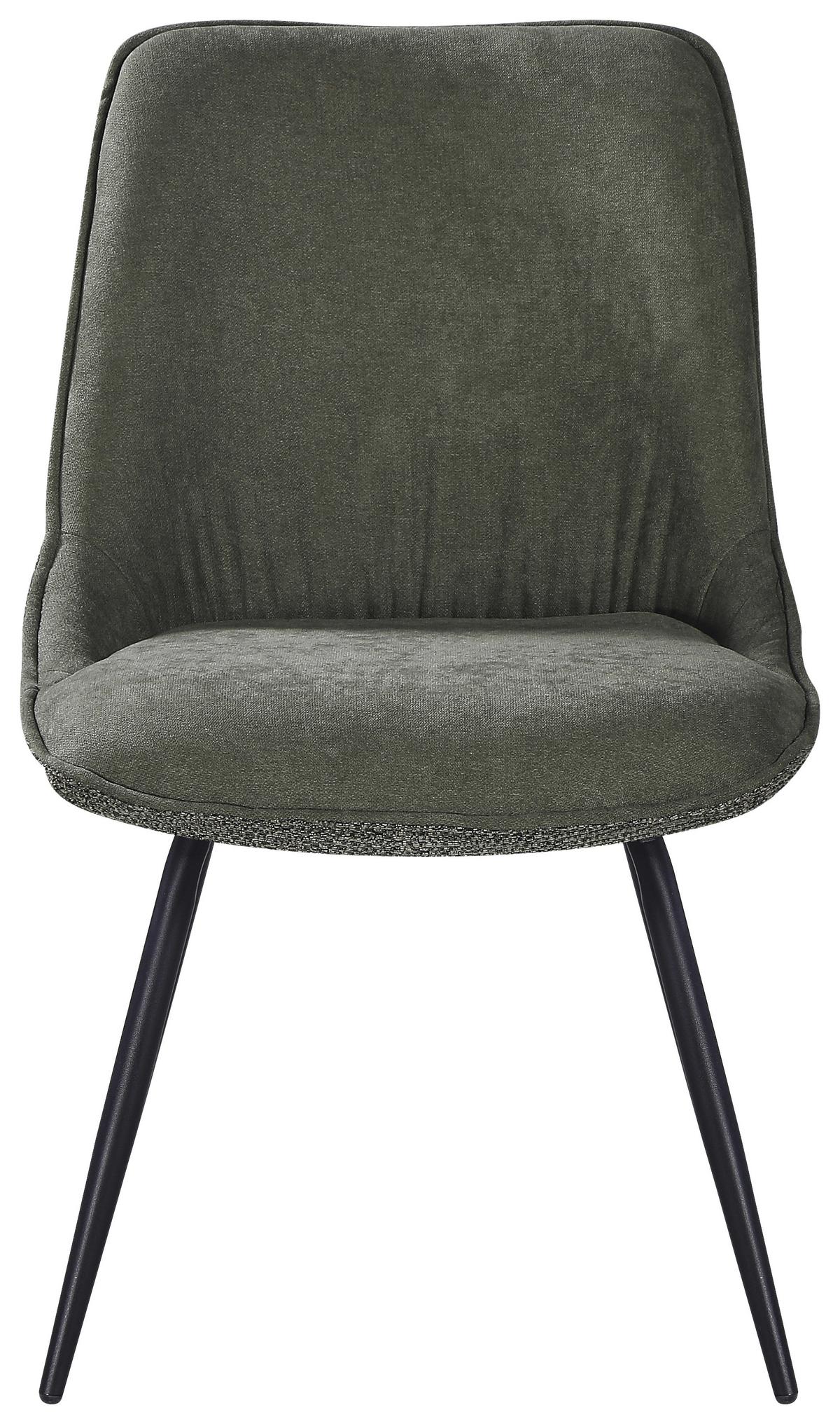 Stuhl Nova Grün - Schwarz/Grün, MODERN, Textil/Metall (51/85/61cm) - Premium Living