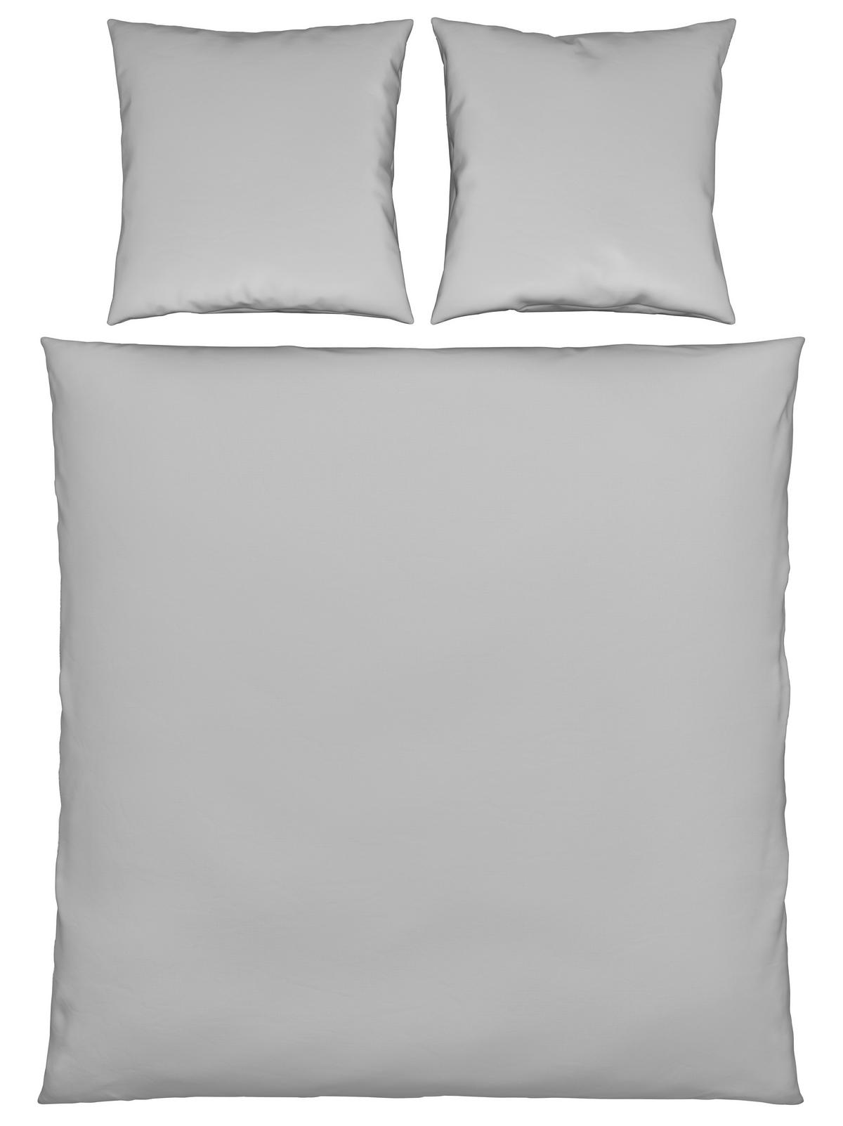 Bettwäsche Stone Washed Uni XXL Hellgrau ca. 200x200cm - Hellgrau, MODERN, Textil (200/200cm) - Modern Living