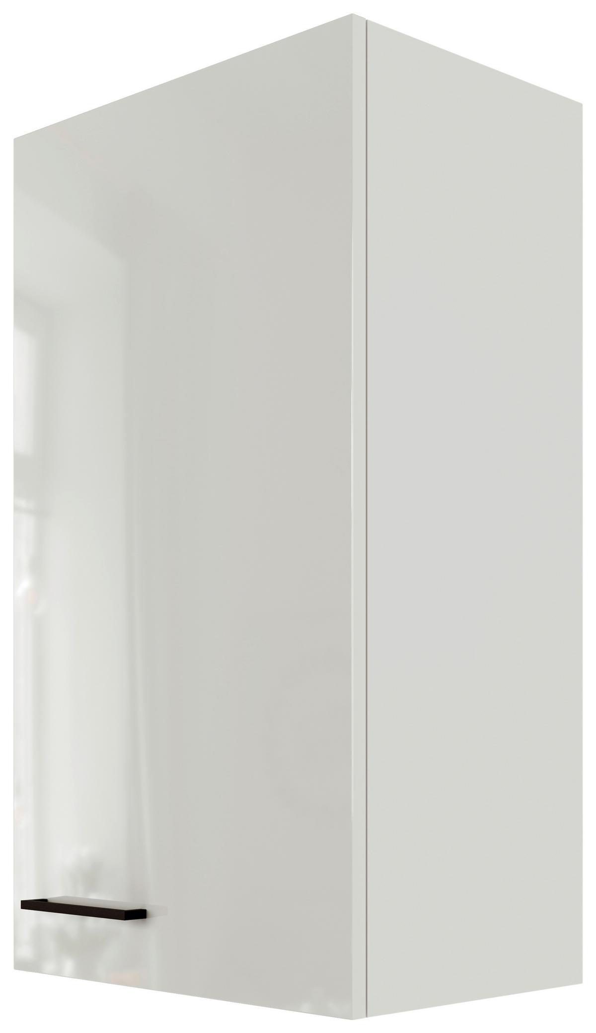 Küchenoberschrank in Lichtgrau glänzend - Schwarz/Grau, MODERN, Holzwerkstoff/Metall (50/89/32cm) - FlexWell