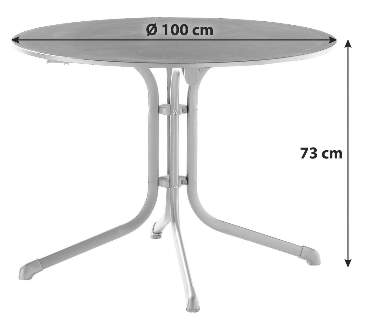 Gartenklapptisch Anthrazit/Grau - Anthrazit/Grau, MODERN, Holzwerkstoff/Metall (100/73cm) - Sieger