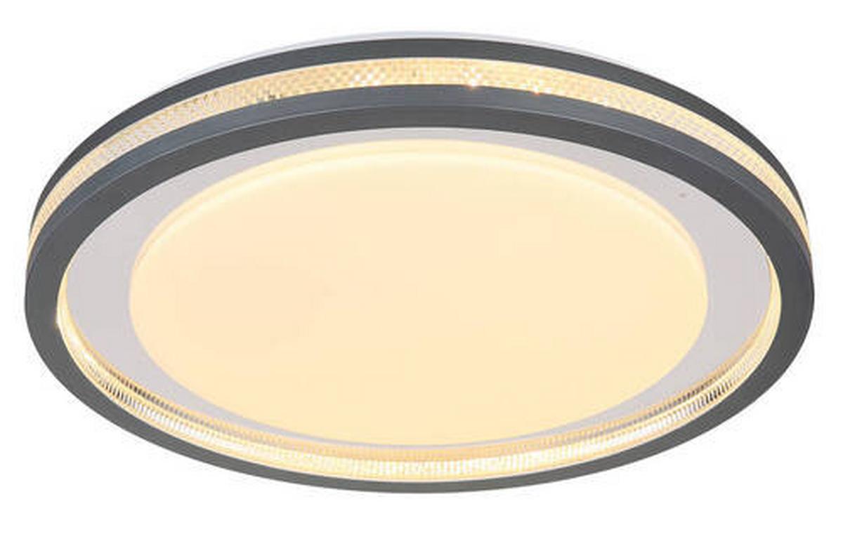 LED-DECKENLEUCHTE 48373-30 - Weiss/Transparent, Konventionell, Kunststoff/Metall (47,8/6,7cm) - Globo